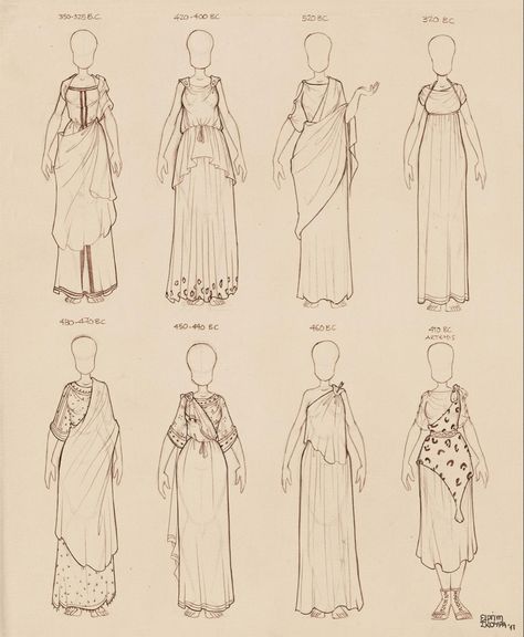 Greek Mythology Clothes Drawing, Ancient Greek Embroidery, Time Periods History, Ancient Greek Chiton, Greek Mythology Clothes, Ancient Greek Drawing, Ancient Greek Fashion, Greek Clothes, Ancient Greece Clothing