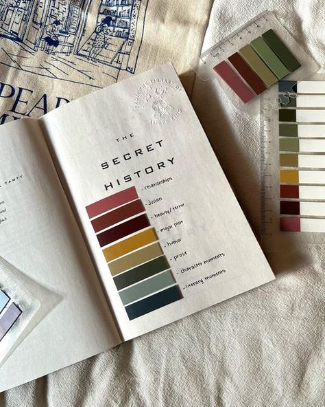 Amber on Instagram: "🤍🏛️The Secret History by Donna Tartt 🏛️🤍 Where to start with this one? Getting through this book was a feat, but I’m so glad that I finally conquered bookstagram’s favorite dark academia novel! I do feel like I need to reread this book to fully appreciate it, so in the spirit of Bunny I’m presenting my thoughts a half-formed, barely edited way (iykyk). thoughts ⚠️spoilers ahead⚠️: -Donna Tartt’s writing style is undeniably beautiful. I can’t count how many times I had to The Secret History Annotation Guide, Book Annotation Aesthetic Key, Book Notations Aesthetic, Annotation Tab Key, The Secret History Annotations Key, Book Tabbing System Key, Tabbing System Books, Annotated Books Tips, Book Tabbing System