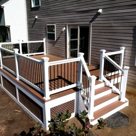 Do you want to bring life to your outdoors? See some of deck ideas from previous works Zenna Decks provided. Patio Off Deck Ideas, Deck Landing Ideas, Small Raised Deck Off Back Door, Deck Enclosure Ideas, Backyard Deck For Ranch Style Home, Trek Deck Ideas, Grey Deck White Railing Porch Ideas, Deck Ideas Townhouse, Deck With Wide Stairs