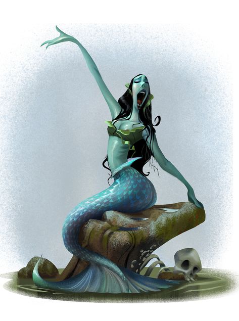 ArtStation - Singing Mermaid, Wanchana Intrasombat Analog Art, Character Design Challenge, Character Design Sketches, Design Challenge, Art Characters, Mermaid Art, Hayao Miyazaki, Illustration Character Design, Character Design References