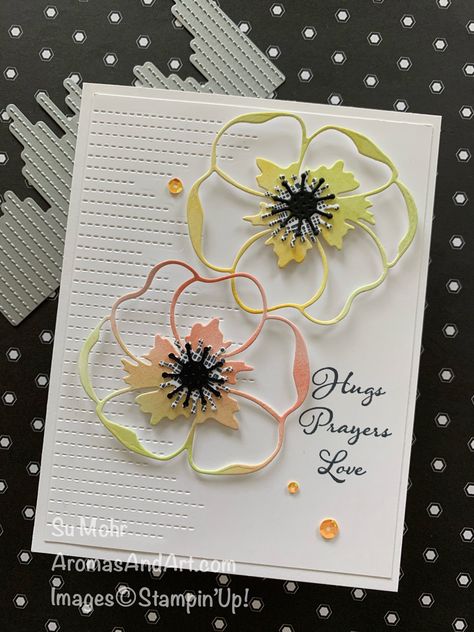 Poppy Cards, Stampin Pretty, Global Design Project, Color Challenge, Stamping Up Cards, Global Design, Pretty Cards, Floral Cards, Sympathy Cards