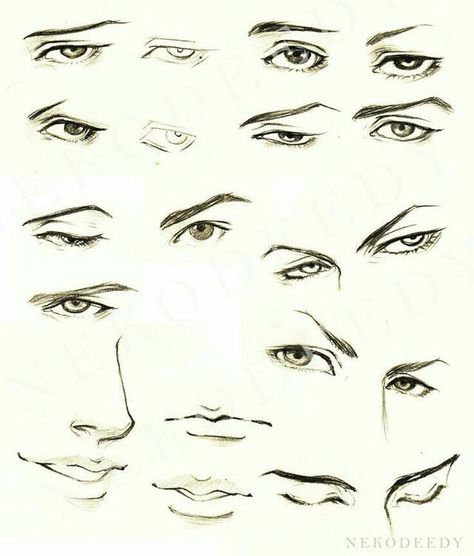 Anime Boy Eyes, Male Eye Drawing Reference, Mata Manga, How To Draw Anime Eyes, Manga Eyes, Boy Eyes, Mouth Drawing, 얼굴 드로잉, Eye Drawing Tutorials