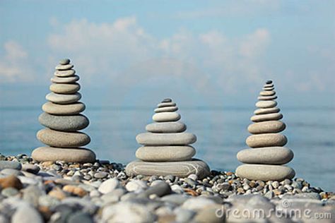 Three Stone Stacks On Pebble Beach Stock Photography - Image: 10694052 Stacked Stones, Rock Sculpture, Pebble Stone, Round Rock, Sticks And Stones, Stacked Stone, Pebble Beach, Cairns, Dream Decor