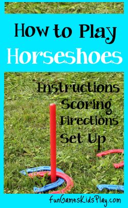 How to play the game of Horseshoes.  Set up, directions, instructions and scoring for the game of horse shoes.  #outdoor #game #kids #horseshoes Horse Shoe Game Diy, Horse Shoe Game How To Build, Kentucky Derby Games For Kids, Horse Games For Kids, Horse Camp Games, Horse Shoes Game, Horse Camp Activities, Horse Shoe Game, Kentucky Derby Games