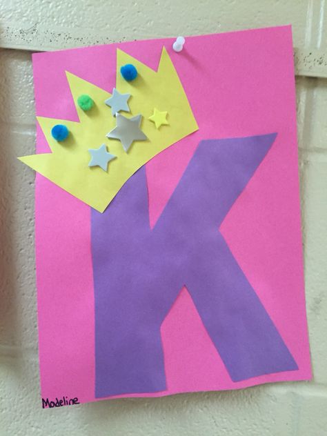 K is for King K For King Craft, K Is For Craft Preschool, K Letter Activities For Preschoolers, Letter K Activity For Preschoolers, K Is For Craft, Letter K Crafts For Preschoolers, Letter K Craft, K Is For King, Letter K Preschool