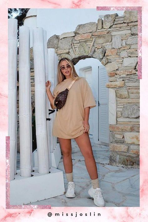 d961e9f236177d65d21100592edb0769desc42406413ri Oversized Tshirt Outfit Summer, Shirtdress Outfit, Cute Biker Shorts, Biker Shorts Outfits, Casual Tshirt Outfit, Oversized Shirt Outfit, Tshirt Dress Outfit, Oversize Tshirt Outfits, Oversize Tshirt