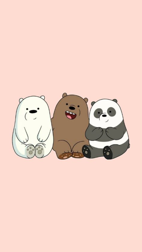 Pink We Bare Bears Wallpaper, Bear Cute Wallpaper, Kaktus Dan Sukulen, Iphone Dynamic Wallpaper, We Bare Bears Wallpapers, Cute Funny Pics, Bear Cute, Awesome Wallpapers, Three Bears