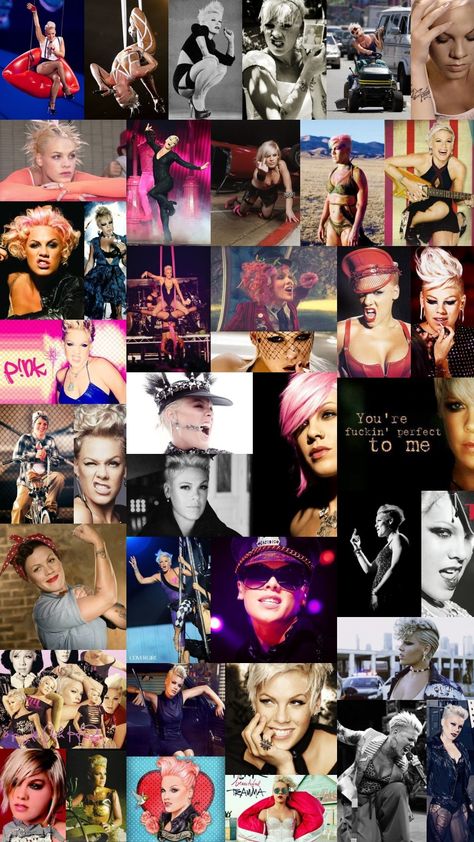 Pink Musician Aesthetic, Pink Singer Wallpaper, Pink Singer Aesthetic, Pink Musician, Pink Concert, Alecia Moore, Alecia Beth Moore, Pink Singer, Rainbow Hair Color