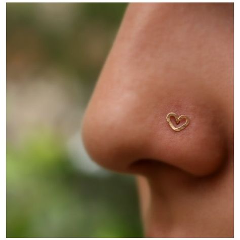 Heart Nose Ring, Cute Nose Rings, Heart Nose Rings, Cute Nose Piercings, Nose Rings Studs, Ear Tapers, Nose Pins, Small Nose, Hammered Jewelry