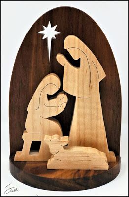 Scrollsaw Workshop: Mary, Jesus, and Joseph Scroll Saw Pattern. Nativity Scene Diy, Scrollsaw Workshop, Scroll Saws, Wooden Nativity, Diy Nativity, Wood Craft Patterns, Scroll Saw Patterns Free, Scroll Saw Pattern, Christmas Nativity Scene