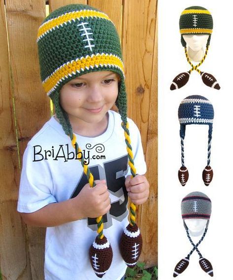 Looking for your next project? You're going to love Football Beanie of Awesomeness by designer BriAbby. Crochet Football Beanie, Crochet Football Hat, Crochet Football, Crochet Kids Hats, Crochet Knit Hat, Crochet Beanie Hat, Crochet Beanie Pattern, Hat Ideas, Beanie Pattern