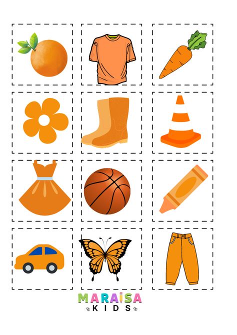 Sorting Colors, Preschool Colors, Learn Arabic Alphabet, Baby Learning Activities, Learning Worksheets, Homeschool Activities, Color Worksheets, Color Naranja, Learning Colors