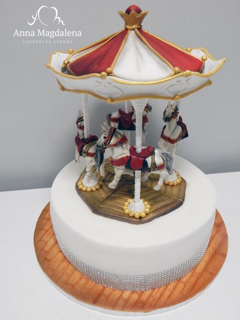 Carousel cake - http://cakesdecor.com/cakes/230565-carousel-cake Carnival Cakes, Sweet Sixteen Cakes, Elsa Cake, Carousel Cake, Carnival Wedding, Horse Cake, Cake Bakery, Custom Wedding Cakes, Fun Fair