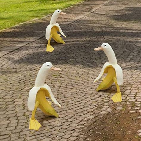 Amazon.com: Banana Duck Sculpture, Whimsical Banana Duck Yard Art, Creative Banana Duck Art Statue Garden Yard Outdoor Decor (1 pc) : Patio, Lawn & Garden Banana Duck, Duck Sculpture, Duck Pictures, Duck Feet, Duck Decor, Statue Garden, Cute Ducklings, Duck Art, Art Statue