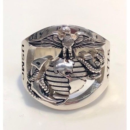 Marine Corps Rings, Eagle Globe And Anchor, Usmc Veteran, Marine Corps Veteran, Marine Anchor, Retirement Ideas, Custom Diamond Rings, Mens Stainless Steel Rings, Open Face