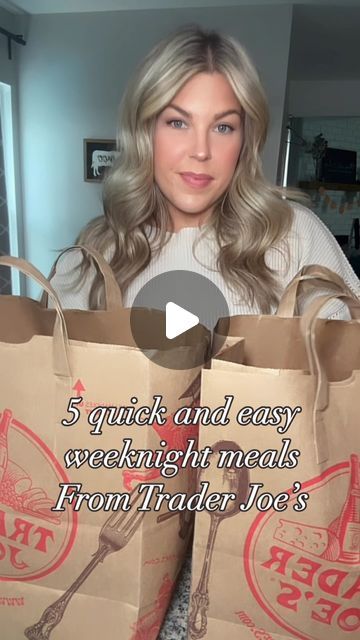 Tara Ashley Mack on Instagram: "Quick easy family dinners from Trader Joe’s 

1. Spicy sausage and spinach rigatoni 
2. Roasted corn shrimp bowls 
3. Naan chicken shawarma
4. Cheesesteaks 
5. Chicken parm sandwiches

These are all minimal ingredients and super easy to throw together on a busy weeknight

Which one is your fav?

#weeknightdinner 
#weeknightmeals #dinnerideas #whatsfordinner #traderjoes #traderjoesfinds #traderjoesrecipes #quickdinner #easydinner #easyrecipes #dinnerideas #dinnerinspiration #mealideas" Trader Joe's Dinner Ideas, Spinach Rigatoni, Naan Chicken, Quick Easy Family Dinners, Shrimp Bowls, Sausage And Spinach, Joe Recipe, Trader Joes Recipes, Dinner For One