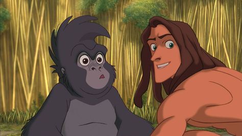 Terk and Tarzan Terk Tarzan, Tarzan Characters, Disney Christmas Cards, 90s Disney Movies, Star Tv Series, Mulan Movie, Tarzan Disney, Disney Sidekicks, Have Courage And Be Kind