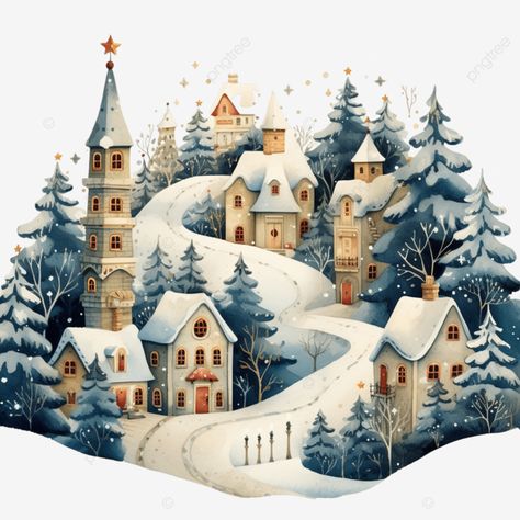 merry christmas vintage greeting card village and forest christmas forest winter village snow hous Winter Village Illustration, Christmas Village Card, House Png, Forest Christmas, Snow House, Christmas Forest, Winter Village, Merry Christmas Vintage, Snow Village