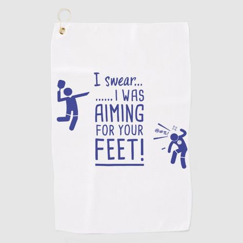 Aiming for Your Feet Funny Pickleball Towel - https://ift.tt/2V1cZny Gift Idea Pickleball Accessories, Pickleball Funny, Funny Pick, Pickleball Gift, Golf Head Covers, Personalized Golf, Golf Gear, Custom Golf, Golf Towels