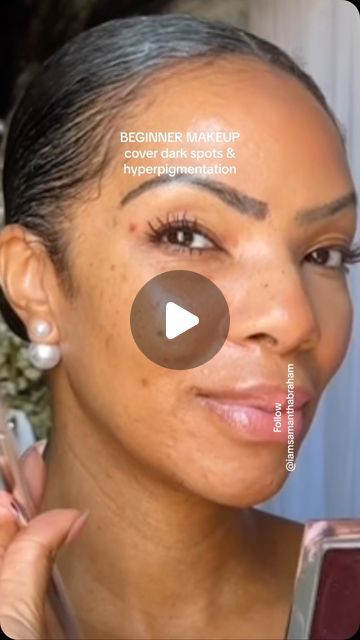 Samantha Abraham | Brown Skin | Natural Makeup | Skincare on Instagram: "makeup for black women Dark spots & hyperpigmentation #Beginnermakeuptutorial #browngirlmakeup #makeupover40 #wocmakeup #naturalmakeuplooks #seintmakeup  makeup for women of color makeup for woc makeup brush makeup eyeshadow makeup brown girl makeup looks easy" Natural Makeup For Black Women Dark Skin, Eyeshadow Makeup Brown, Make Up For Dark Skin Women, Brown Girl Makeup Looks, Eyeshadow For Dark Skin, Makeup Brown Girl, Makeup For 50 Year Old, Makeup For 60 Year Old, Contour For Dark Skin