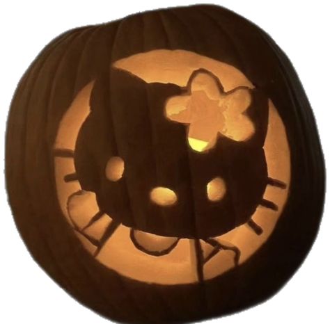 Corgi Carved Pumpkin, Pumpkin Carving Ideas Kawaii, Pumpkin Carving Kawaii, Hello Kitty Carved Pumpkin, Kawaii Pumpkin Painting, Cat Pumpkin Ideas, Sanrio Pumpkin Carving, Hello Kitty Pumpkin Carving, Pumpkin Carving Stencils Easy