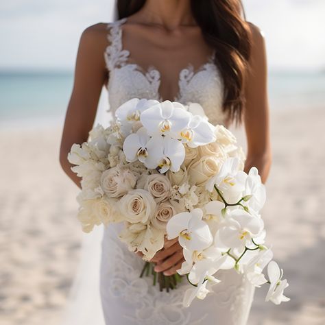 Magnificent white bridal bouquets made with white orchids and premium roses. #bridalbouquet #weddingflowers #orchids #roses https://flowerclubstudio.com/product/cascading-orchids/ White Bridal Bouquets, Orchid Bouquet, Rose Bridal Bouquet, Bridal Bouquet Flowers, White Bridal Bouquet, White Orchids, Wedding Florals, White Bridal, Bride Bouquets