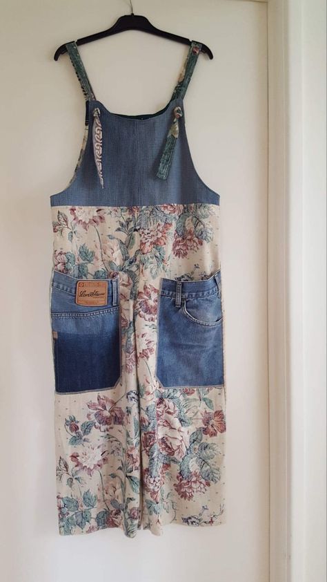 Funky old ducks 🦆🦆 Up cycled overalls Patchwork Overalls Diy, Summer Overalls With Patchwork, Upcycled Overalls, Summer Patchwork Overalls, Patchwork Overalls Hippie, Vintage Cotton Overalls, Upcycled, Patchwork Overalls, Overall Shorts, Overalls