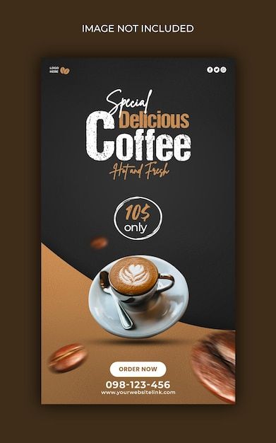 Coffee shop instagram stories social med... | Premium Psd #Freepik #psd #story #template #social-media-post #social-media-banner Coffee Shop Instagram, Social Media Banner Design, Coffee Design, Social Media Banner, Story Template, Media Post, Vector Photo, Good Mood, Cappuccino