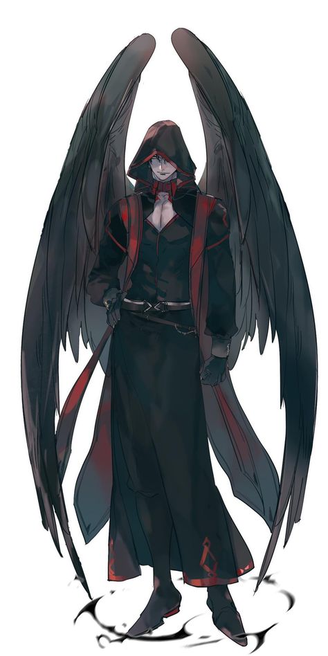 Tengu Character Design, Angel Character Design Male, Oc With Wings, Angel Character Design, Roleplay Characters, Chat With Friends, Demon Art, Date A Live, Arte Fantasy