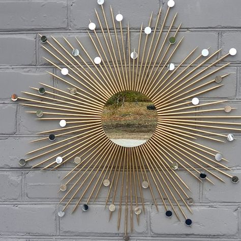 Silver Sunburst Mirror, Sunburst Mirror Wall, Blob Mirror, Mirror Tutorial, Starburst Mirror Wall, Gold Sunburst Mirror, Silver Wall Art, Starburst Wall Decor, Sun Mirror