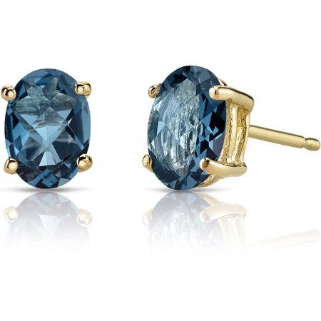 London Blue Topaz Earrings, Blue Topaz Earrings, Topaz Earrings, Yellow Gold Earring, Small Earrings, London Blue Topaz, Topaz Gemstone, London Blue, Online Earrings