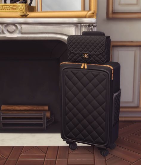 GOLDEN SANCTUARY — THE CHANEL ROOM IS FINALLY OUT! This set includes... Sims 4 Money On Floor Cc, Sims 4 Pantry Shelves, Sims 4 Functional Suitcase, Sims 4 Beauty Clutter, Sims 4 Luggage, Sims 4 Suitcase Cc, Ts4 Designer Cc, Sims 4 Luggage Cc, Sims 4 Suitcase