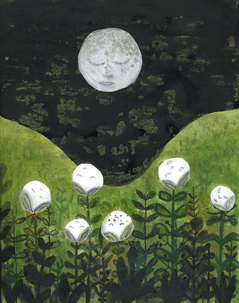 . Black Phoebe Bird, Rob Dunlavey, Phoebe Bird, Phoebe Wahl, Whimsy Flowers, Moon Flowers, Moon Shadow, Moon Garden, Moon Illustration