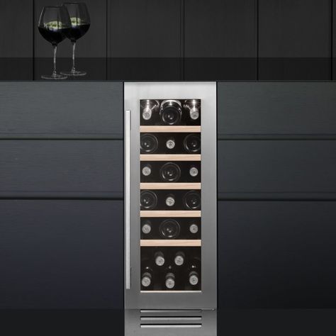 Vine Storage, Cave Vin, Undercounter Wine Cooler, Wine Knowledge, Sliding Shelves, Black Appliances, Wine Coolers, Mini Bars, Stainless Steel Doors