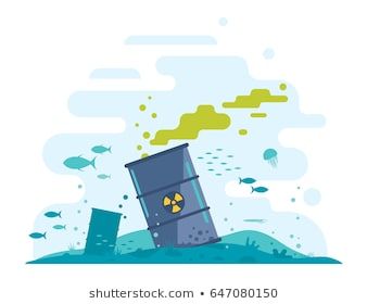 Radioactive Pollution, Radioactive Waste, Ocean Illustration, Waste Disposal, Pop Up Store, Sealife, Pollution, Royalty Free Images, Planets