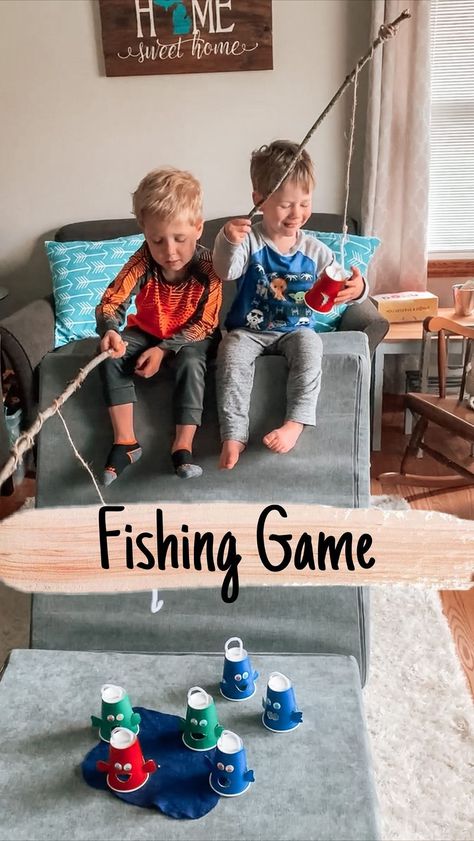 Brittany | Kids/Toddler/Baby Activities | Grab some cups and sticks and come fishing with us! Throwback to one of our favorite activities. Check out our stories (highlights) for… | Instagram Diy Fishing Game, Diy Fishing Pole, Fishing Activity, Fishing Games For Kids, Child Development Activities, Toddler Hacks, Child Activities, Play Couch, Fishing Dock