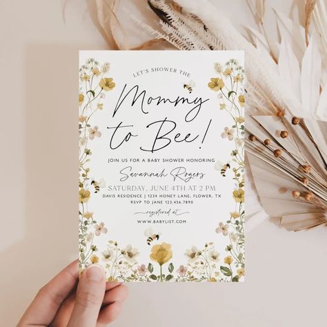 50+ Bumble Bee Baby Shower Ideas - One Sweet Nursery Mommy To Bee Invitations, Mommy To Bee Shower Ideas, Honey Bee Nursery Theme, Mama To Bee Baby Shower Theme, Mama To Bee Baby Shower Ideas, Sweet As Can Bee Baby Shower Ideas, Mommy To Bee Baby Shower Theme, Momma To Bee, Bee Themed Nursery