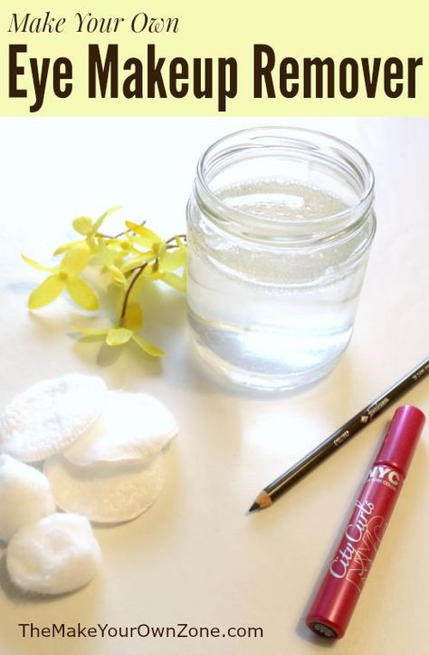 DIY Eye Makeup Remover - make your own eye makeup remover for only pennies per batch! Home Made Make Up Remover, Clock Repurpose, Eye Makeup Remover Diy, Diy Eye Makeup Remover, Diy Potions, Diy Eye Makeup, Homemade Eye Makeup Remover, Mac Eye Makeup, Sustainable Makeup