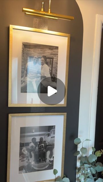 Kyra Wright | DIY your house into a HOME on Instagram: "Here is a step by step tutorial showing how I created this painted arch picture wall. It really makes a statement in our hallway ❤️ Would you try this? #DIY #diypaintedarch #picturelight #diyhallway #blackdoors" Kitchen Picture Ideas Wall Decor, Painted Arch Living Room, Paint Arch On Wall, Arch Painted On Wall, Wall Cut Out Ideas, Arch Wall Paint, Wall Arches Decor Ideas, Painted Arch Wall, Arch Accent Wall