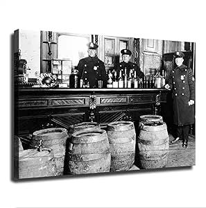 1920s Prohibition Era Speakeasy Police Raid Smugglers Illegal Bar Poster Canvas Print HD Picture Modern Home Living Room Kitchen Bedroom Aesthetic Wall Art Decor (24×36inch Unframed) Bedroom Aesthetic Wall, 1920s Prohibition, Wall Art Mural, Prohibition Era, Family Bedroom, Art Eras, Bar Poster, Bar Art, Mural Wall Art