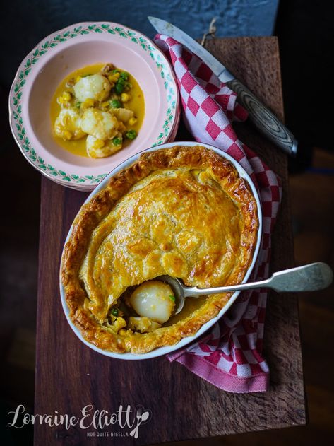 Tasmanian Scallop Pie @ Not Quite Nigella Scallop Pie, Pie Shell Dinner Recipes, Scallop Pie Recipe, Sheperd’s Pie Recipe, English Fisherman’s Pie, Fisherman’s Seafood Pie, Sunny’s Grandma Williams Squash Pie, Butter Pastry, Individual Pies