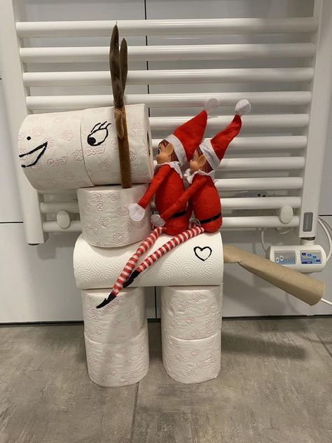 Cheeky Elf Ideas 2023 | Tag 18 | Facebook Toilet Paper Reindeer, Elf Trap, Elf Couple, Elf On Shelf Ideas, Elf Ideas Easy, Bad Elf, Elf On Shelf, Elf Names, Delicious Christmas Cookies