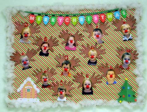 Rudolph Christmas Bulletin Board Ideas, December Bulletin Boards, Christmas Bulletin Boards, Christmas Classroom Door, Christmas Bulletin Board, Preschool Bulletin, December Crafts, Christmas Bulletin, Bulletin Board Ideas