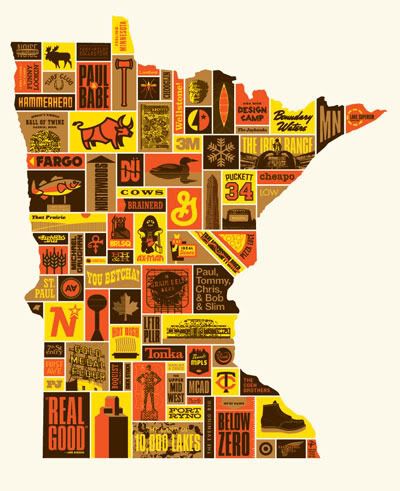 MN Icons Aaron Draplin, Draplin Design, Minnesota Art, Feeling Minnesota, Minnesota Nice, Design Camp, Minnesota Home, Screen Print Poster, Walker Art