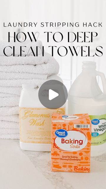 Christina Marcellino on Instagram: "How I deep clean our bath towels, pool towels, blankets, dish towels, makeup towels, and more!   Products ▫️1 Cup White Vinegar ▫️1/2 Cup Baking Soda ▫️1/4 cup Glamorous Diva Wash (optional, but highly recommend)  Instructions 1️⃣ Wash your towels in hot water with one cup of vinegar (only).  2️⃣Wash towels in hot water again with 1/2 cup of baking soda (sprinkle the powder directly into the wash with the towels) and 1/4 cup Diva Wash.  3️⃣Throw towels in the dryer. Fold and enjoy!  *and if you need a good towel recommendation, @cozyearth are our FAVORITE!   More tips and info in this post:  https://www.northcarolinacharm.com/laundry-stripping-recipe/" Diva Wash, Makeup Towel, Laundry Stripping, Cleaning Towels, Washing Towels, Homemade Cleaning Solutions, Homemade Cleaning, Front Load Washer, Clean Towels