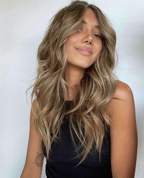 Blonde Hair Inspiration For Brunettes, Burnett Blonde Highlights, Bronze Hair Balayage, Homey Brown Hair With Blonde Highlights, Beachy Light Brown Hair, Dark Blond Highlight, Bronde Balayage Layers, Soft Highlights For Dirty Blonde Hair, Transitioning From Blonde To Brunette