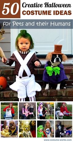 50 Creative Halloween Costume Ideas for Pets and their Humans Family And Pet Halloween Costumes, Dog And Human Halloween Costumes Diy, Family Of 3 And A Dog Halloween Costumes, Dog Human Costumes, Cute Dog And Human Halloween Costumes, Pet And Human Costumes, Unique Dog Halloween Costumes, Family Costumes With Baby And Dog, Dog And Human Costume Ideas