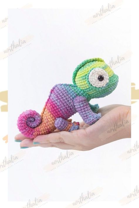 Chameleon Crochet, Crochet Dragon, Crochet Animals Free Patterns, Amigurumi Elephant, Crochet Diy, Amigurumi Free Pattern, Crochet Patterns Amigurumi, Stuffed Animal Patterns, Crochet Animals