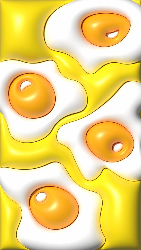 Trendy 3D Wallpapers, Eggs, Omelet, juicy, bright, orange, yellow, colorful, graphic design poster Squishy Wallpaper, 3d Wallpaper For Phone, Free 3d Wallpaper, 3d Aesthetic, 3d Wallpaper Design, Wallpapers For Phone, Jelly Wallpaper, Retro Wallpaper Iphone, 3d Wallpapers