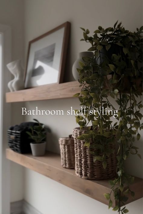 Shop 36" Floating Wood Shelf - … and other curated products on LTK, the easiest way to shop everything from your favorite creators. Guest Bathroom Shelves, Bathroom Floating Shelf Decor, Decor On Floating Shelves, Bathroom Floating Shelves Decor, Floating Shelves In Bathroom, Bathroom Shelf Styling, Shelves In Bathroom, Bathroom Floating Shelves, Floating Wood Shelf